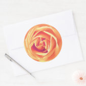 Sticker Rond Impression rose orange doux (Enveloppe)