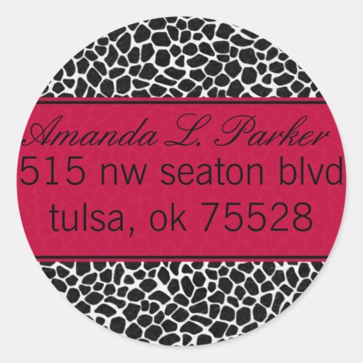 Sticker Rond Impression Rouge et Giraffe (Devant)