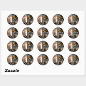Sticker Rond Impression Tiger & Couple Art (Feuille)