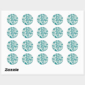 Sticker Rond Impression turquoise - Ajouter des mots à Customis (Feuille)