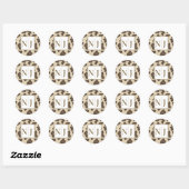Sticker Rond Impression vache marron rustique western country f (Feuille)