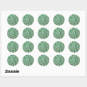 Sticker Rond Impression verte et blanche Zebra (Feuille)