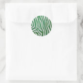 Sticker Rond Impression verte et blanche Zebra (Sac)