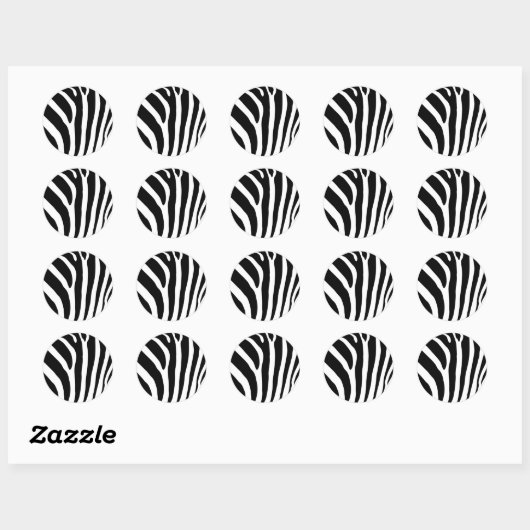 STICKER ROND IMPRESSION ZEBRA (Feuille)