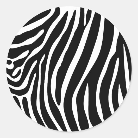 Sticker Rond Impression Zebra (Devant)
