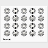 Sticker Rond Impression Zebra (Feuille)