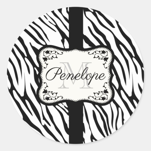 Sticker Rond Impression Zebra (Devant)