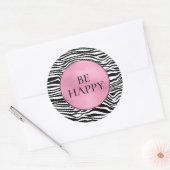 Sticker Rond Impression Zèbre noir et blanc (Enveloppe)