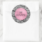 Sticker Rond Impression Zèbre noir et blanc (Sac)