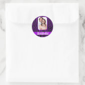 Sticker Rond Impression zèbre violet (Sac)