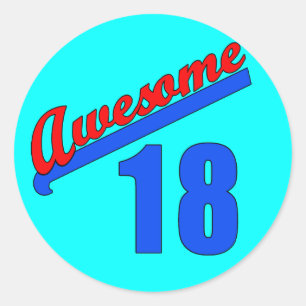 Sticker Rond Impressionnant à 18 années de 18ème anniversair