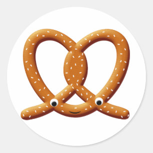 Sticker Rond Imprimantes de dessin Cute Pretzel