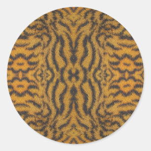 Sticker Rond Imprimé animalier tendance à motif fourrure de tig