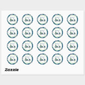 Sticker Rond Imprimé de golf chic Panier de golf (Feuille)