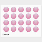 Sticker Rond Imprimé Guépard Rose Pailleté (Feuille)