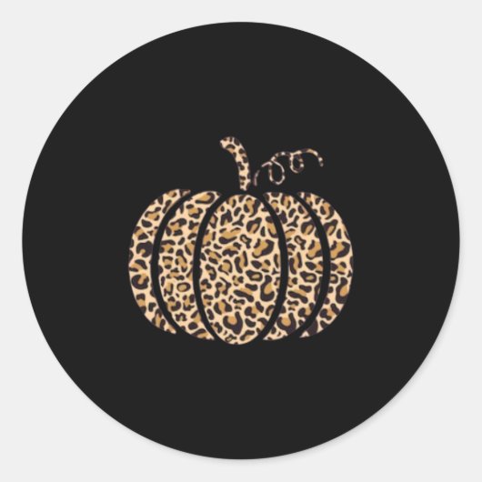 Sticker Rond Imprimé léopard citrouille guépard graphique d'aut (Devant)