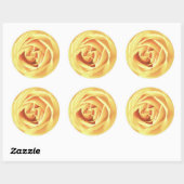 Sticker Rond imprimé rose jaune (Feuille)