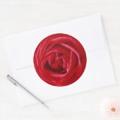 Sticker Rond imprimé rose rouge (Enveloppe)