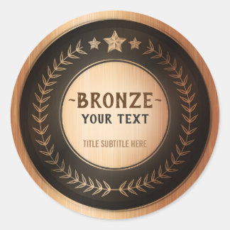Sticker Rond IMPRIMER do-it-yourself MÉDAILLE Champion de bronz