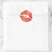 STICKER ROND IMPRIMER LIP 'KISS' (Sac)