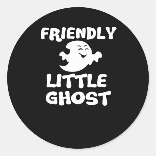 Sticker Rond Imprimer Little Boo Halloween (Devant)