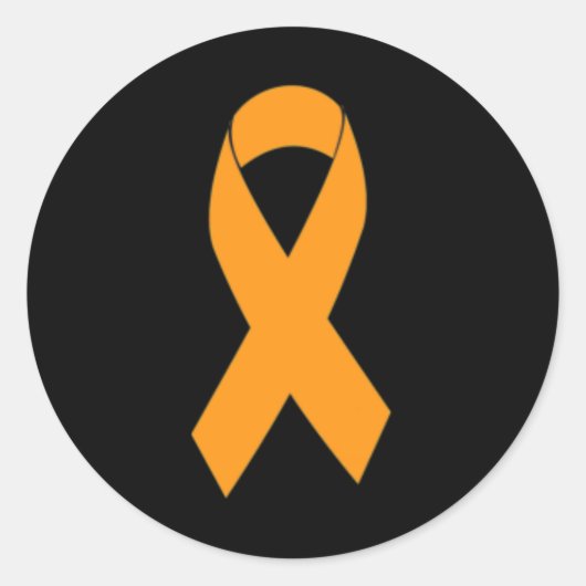 Sticker Rond Imprimer plusieurs sclérose Ms Orange Ruban (Devant)