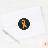 Sticker Rond Imprimer plusieurs sclérose Ms Orange Ruban (Enveloppe)