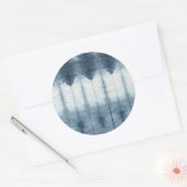 Sticker Rond Imprimer Shibori Indigio (Enveloppe)