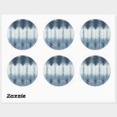 Sticker Rond Imprimer Shibori Indigio (Feuille)