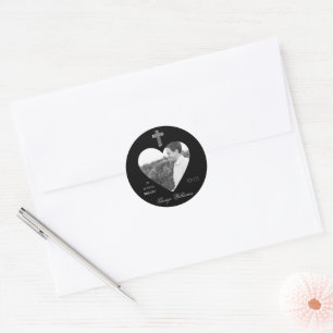 Sticker Rond In Love Mémoire Croix forme coeur