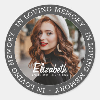 Sticker Rond In Love Memory Memorial Photo personnalisée modern