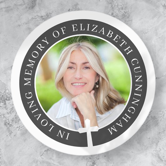 Sticker Rond In Loving Memory | Custom Photo and Cross