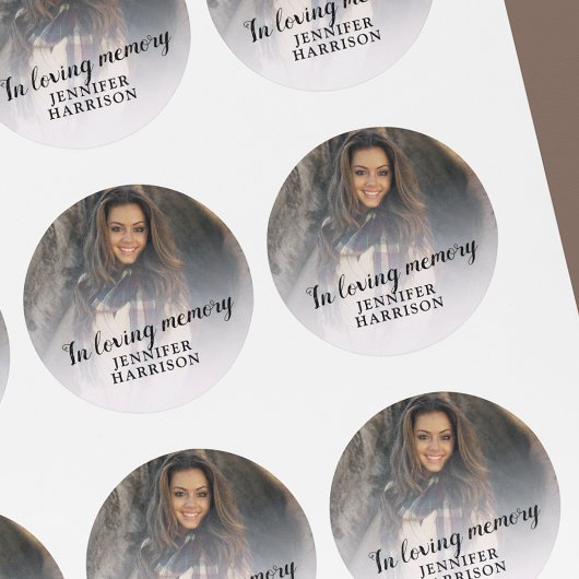 Sticker Rond In loving memory photo button