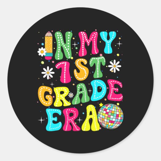 Sticker Rond In My 1st Grade Era Girl Back To School First Grad (Devant)