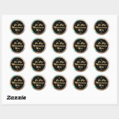 Sticker Rond in my christmas era, black gold luxury (Feuille)