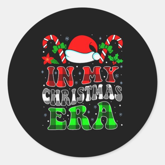 Sticker Rond In My Christmas Era Family Matching Merry Christma (Devant)