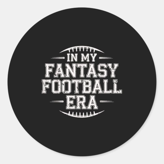 Sticker Rond In My Fantasy Football Era Retro Groovy Who Love F (Devant)