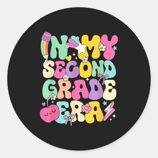 Sticker Rond In My Second Grade Era Teachers Women Back To Scho (Devant)