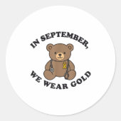 Sticker Rond In September We Wear Gold Pediatric Nurse Childhoo (Devant)