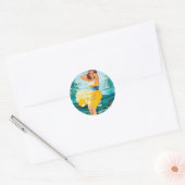 Sticker Rond In Yellow Dress Pin Up (Enveloppe)