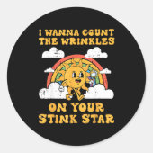 Sticker Rond Inappropriate I W Count Wrinkles Funny Humor Men W (Devant)