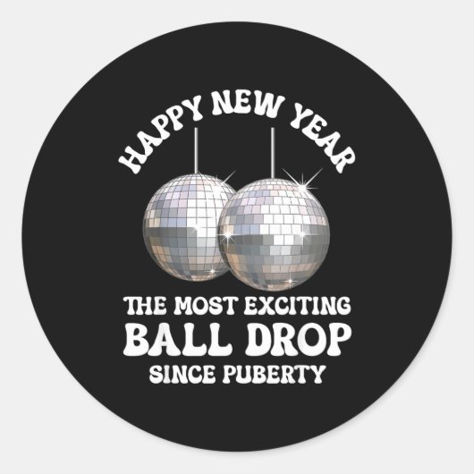 Sticker Rond Inappropriate New Years  (Devant)