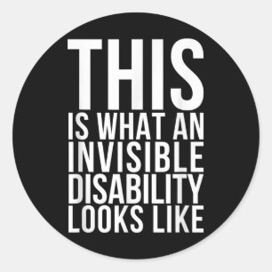 Sticker Rond Incapacité invisible Sensibilisation aux maladies