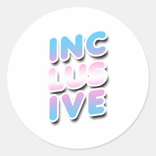 Sticker Rond Inclusif - Arc-en-ciel Trans (Devant)