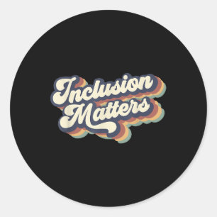 Sticker Rond Inclusion S Retro Enseignante De L'Éducation Spéci