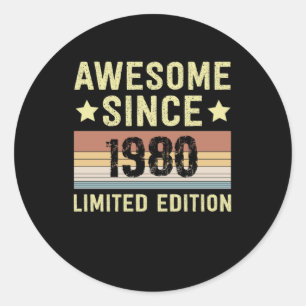 Sticker Rond Incroyable depuis 1980 Anniversaire