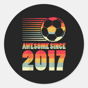 Sticker Rond Incroyable Depuis 2017 Cadeaux Vintage De Football