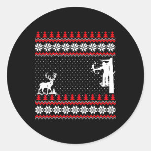 Sticker Rond Incroyable Mignon Drôle Canard Chasseur Cerf Chass