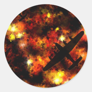 Sticker Rond Incursion de nuit de bombardier de Lancaster