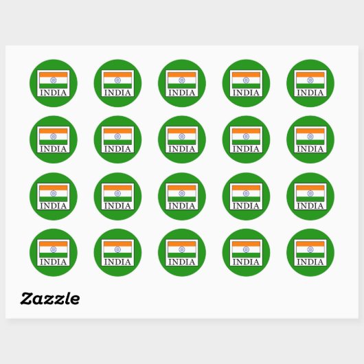 Sticker Rond Inde (Feuille)